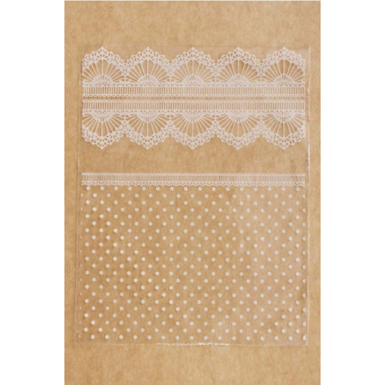 Bolsas de Regalo Transparente Peq. Encaje Blanco Bolsas de Regalo Transparente Peq. Encaje Blanco