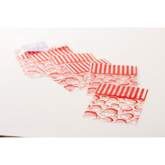 Bolsas de regalo de plástico transparentes Med. modelo santa rojo Bolsas de regalo de plástico transparentes Med. modelo santa rojo