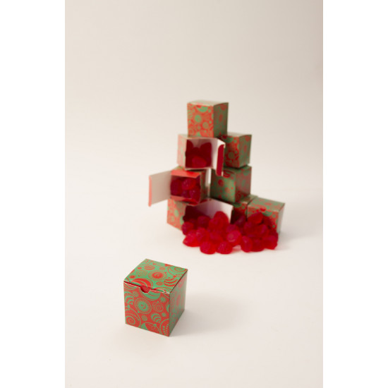 Paquete de 10 cajas de regalos para bombón o petit four modelo navideño Paquete de 10 cajas de regalos para bombón o petit four modelo navideño