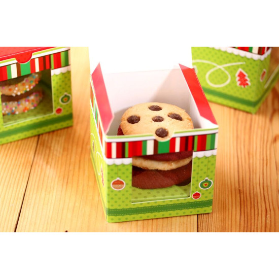 Paquete de 10 cajas de regalos para 1 ponquecito cupcake modelo Navidad Paquete de 10 cajas de regalos para 1 ponquecito cupcake modelo Navidad