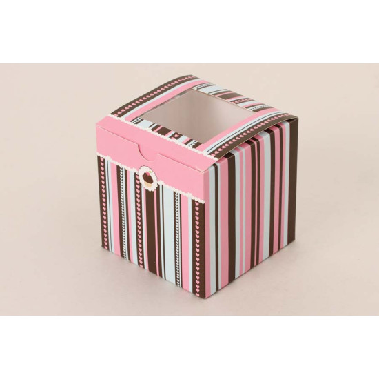 Paquete de 10 cajas de regalo para 1 ponquecito cupcake carlotina