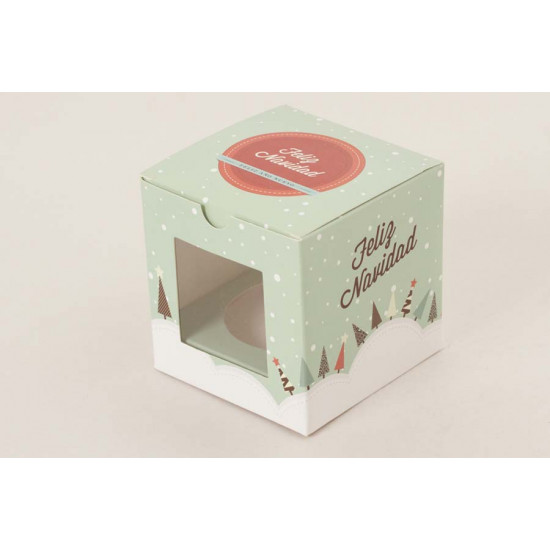 Paquete de 10 cajas de regalos para 1 ponquecito cupcake modelo Nevando Paquete de 10 cajas de regalos para 1 ponquecito cupcake modelo Nevando