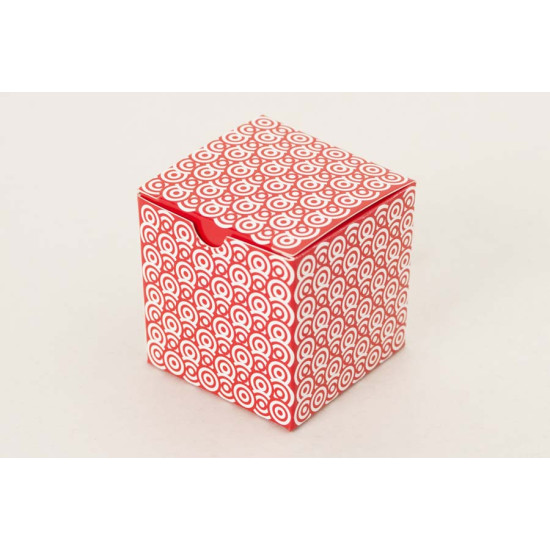 Caja de regalo para bombón o petit four espiral rojo