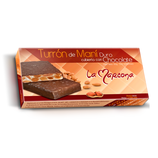 Turrón Maní con Chocolate 150 gr de Chocolates La Marcona