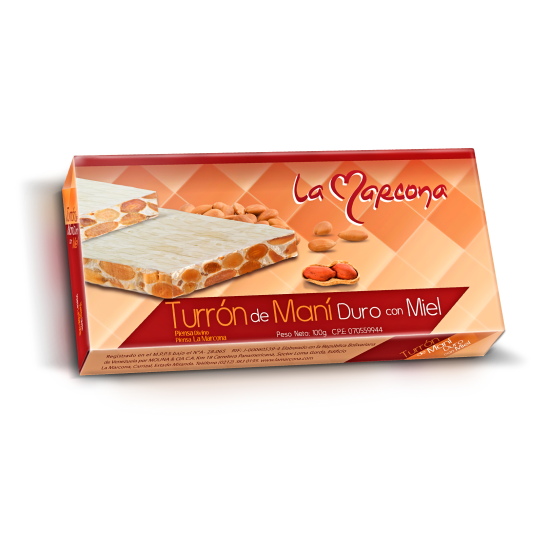 Caja de Turrón Maní duro 100 gr de Chocolates La Marcona