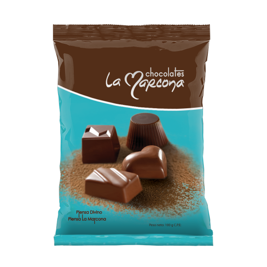 Caja de Bombones Surtidos (20 unidades de 100 g) de Chocolates La Marcona 