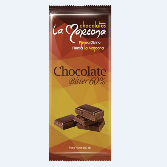 Caja de Barra de Chocolate Bitter 60 % (100 g) de Chocolates La Marcona 