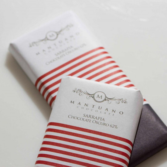 Barra de chocolate oscuro 62% con sarrapia Mantuano de 80 g Barra de chocolate oscuro 62% con sarrapia Mantuano de 80 g