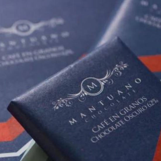 Barra de chocolate oscuro 62% con café en granos Mantuano de 80 g Barra de chocolate oscuro 62% con café en granos Mantuano de 80 g