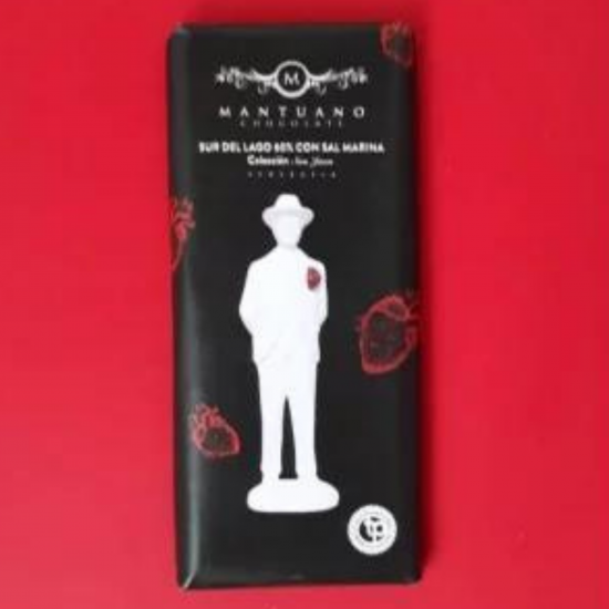 Barra de chocolate José Gregorio Hernández de Trabajo y Persona junto con Mantuano con Sal Marina Barra de chocolate José Gregorio Hernández de Trabajo y Persona junto con Mantuano con Sal Marina