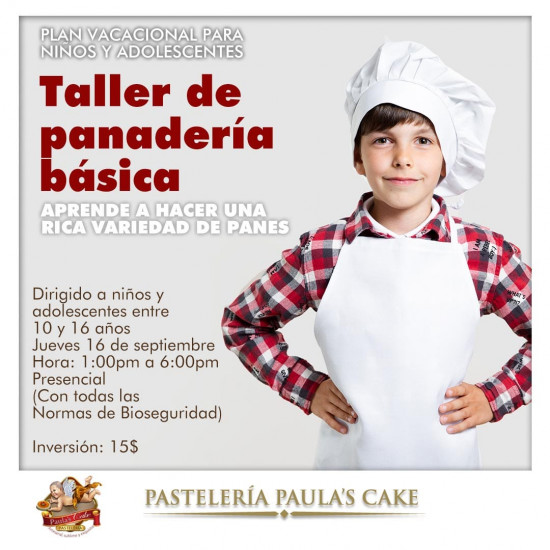 Taller de Panadería Básica para niños y adolescentes por Paula´s cake Taller de Panadería Básica para niños y adolescentes por Paula´s cake