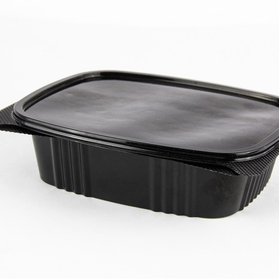 Caja de Envases de plástico rectangular 24oz negro (100 unidades) de Pet2Go
