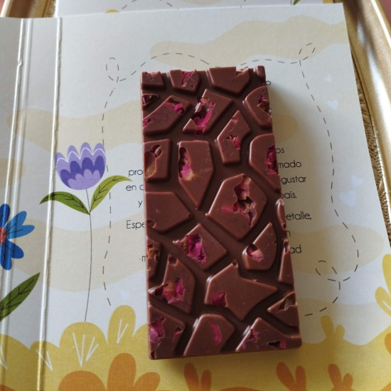 Barra de chocolate con leche "Flores para Mamá" 30 g de Querencia Cacao