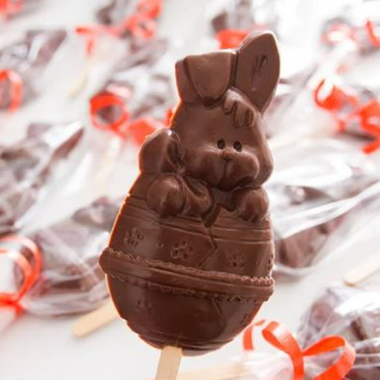 Especial Pascua Chupeta de chocolate del Conejo de Pascua de Sander Chocolatier