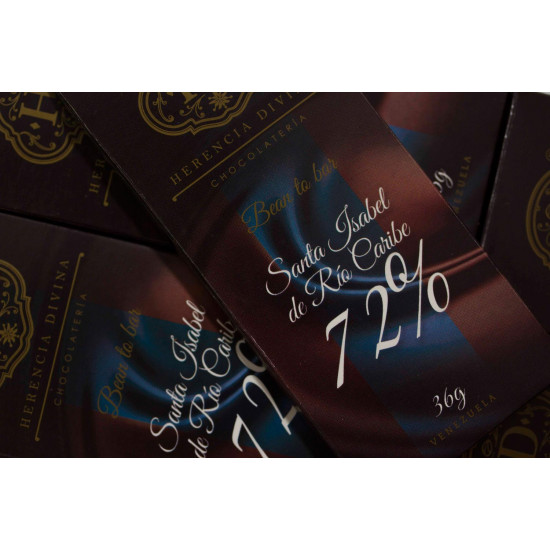 Barra de chocolate Herencia Divina 72% cacao Santa Isabel de Río Caribe 36 g Barra de chocolate Herencia Divina 72% cacao Santa Isabel de Río Caribe 36 g