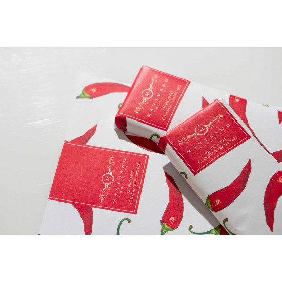Barra de chocolate oscuro 62% con ají picante Mantuano de 80 g Barra de chocolate oscuro 62% con ají picante Mantuano de 80 g