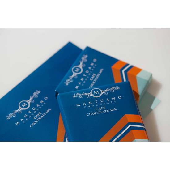 Barra de chocolate 60% con café en granos Mantuano de 40 g Barra de chocolate 60% con café en granos Mantuano de 40 g