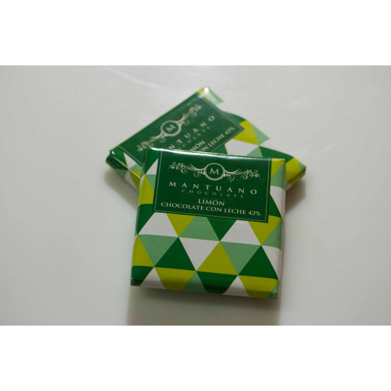 Barra de chocolate con leche 42% con limón Mantuano de 40 g Barra de chocolate con leche 42% con limón Mantuano de 40 g