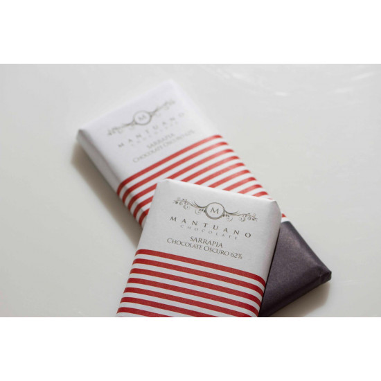 Barra de chocolate oscuro 62% con sarrapia Mantuano de 80 g Barra de chocolate oscuro 62% con sarrapia Mantuano de 80 g