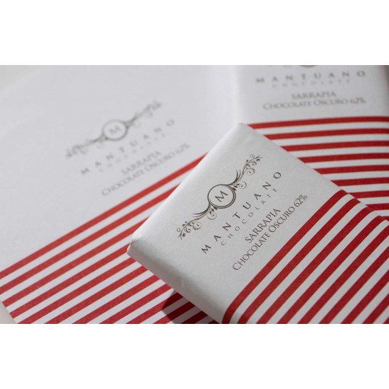 Barra de chocolate oscuro 62% con sarrapia Mantuano de 80 g Barra de chocolate oscuro 62% con sarrapia Mantuano de 80 g