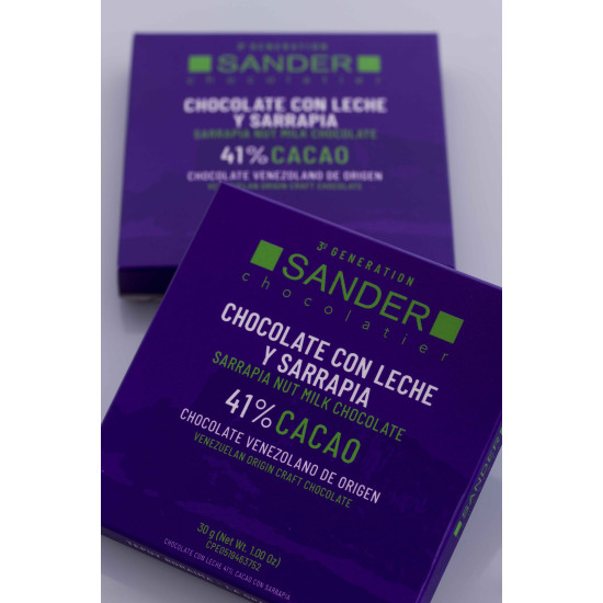 Carré de chocolate con leche al 41% y sarrapia de Sander Chocolatier Carré de chocolate con leche al 41% y sarrapia de Sander Chocolatier