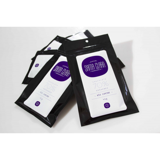 Barra de Chocolate 70% con Cacao Río Caribe Cacao Santa Clara Barra de Chocolate 70% con Cacao Río Caribe Cacao Santa Clara