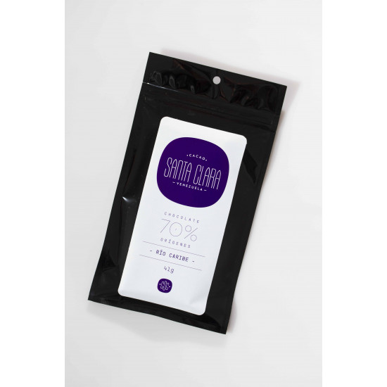 Barra de Chocolate 70% con Cacao Río Caribe Cacao Santa Clara Barra de Chocolate 70% con Cacao Río Caribe Cacao Santa Clara