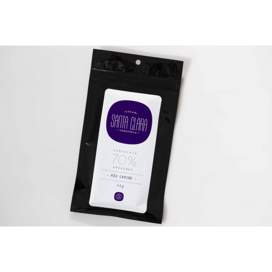 Barra de Chocolate 70% con Cacao Río Caribe Cacao Santa Clara Barra de Chocolate 70% con Cacao Río Caribe Cacao Santa Clara