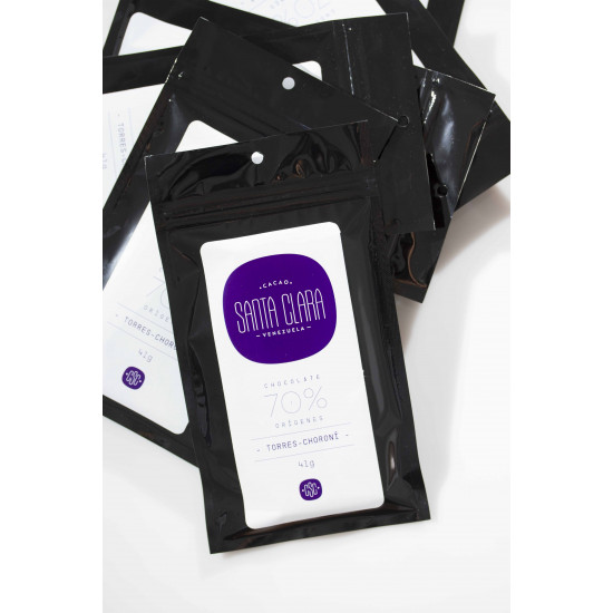 Barra de Chocolate 70% con Cacao Torres-Choroní Texturas Cacao Santa Clara Barra de Chocolate 70% con Cacao Torres-Choroní Texturas Cacao Santa Clara
