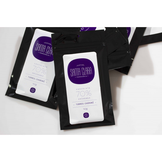 Barra de Chocolate 70% con Cacao Torres-Choroní Texturas Cacao Santa Clara Barra de Chocolate 70% con Cacao Torres-Choroní Texturas Cacao Santa Clara