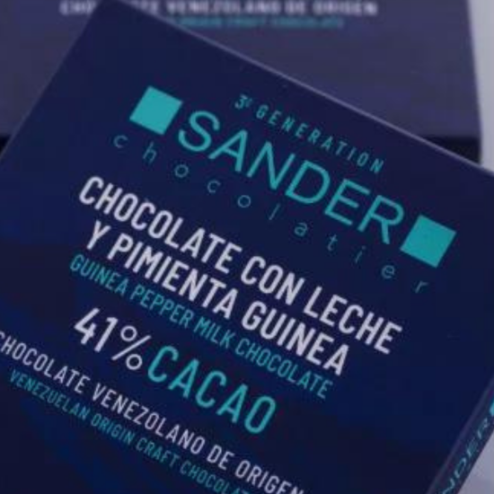 Barra de chocolate oscuro 65% con sal marina 60g de Sander Chocolatier