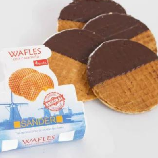 Wafles con caramelo cubierto de chocolate  4 unidades de Sander Chocolatier