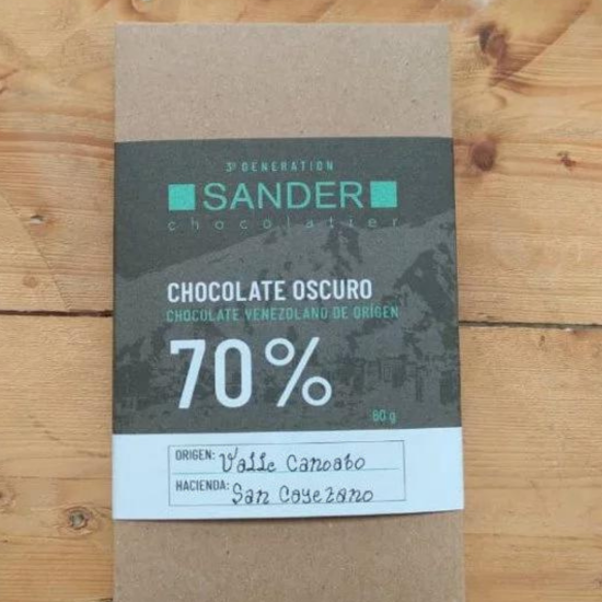 Barra de chocolate Canoabo 70% cacao 60 g de Sander Barra de chocolate Canoabo 70% cacao 60 g de Sander